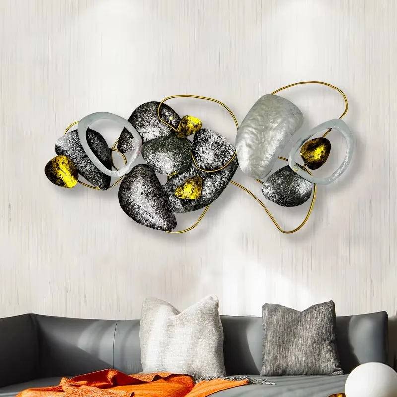 135X65 Luxury 3D Iron Handicraft Wall Decoration Stone Shape Living Room Background Dropshipping Product