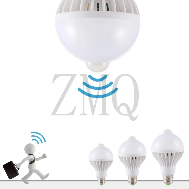 

Светодиодная лампа с датчиком движения PIR 220 В, 3 Вт, 5 Вт, 7 Вт, 9 Вт, 12 Вт, светодиодная лампа с датчиком звука E27, инфракрасное излучение, детектор движения, охранный свет