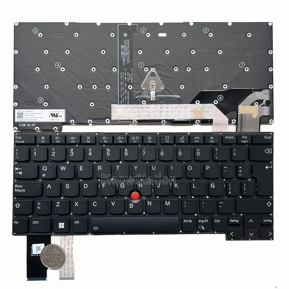 

Latin Backlit Keyboard with TrackPoint For Lenovo Thinkpad X13 Yoga Gen 3 21AW 21AX,X13 Yoga Gen 2 20W8 20W9