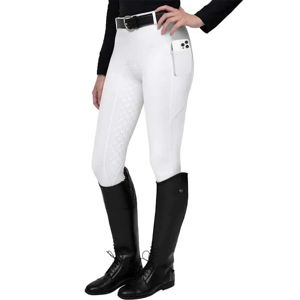 Pantaloni equestri in silicone antiscivolo elasticizzato a quattro vie per bambini pantaloni da equitazione per eventi equestri per adulti