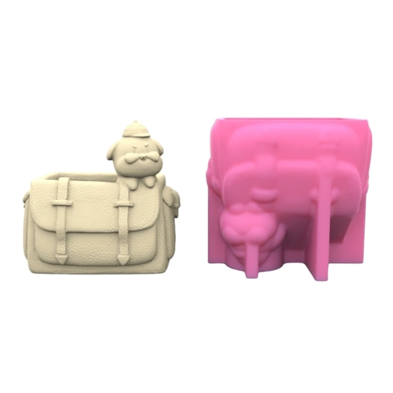 

Animal Plant Flower Pot Mould Backpack Dog Silicone Mold Succulent Planter Epoxy Resin Mold Garden Figurines Outdoor