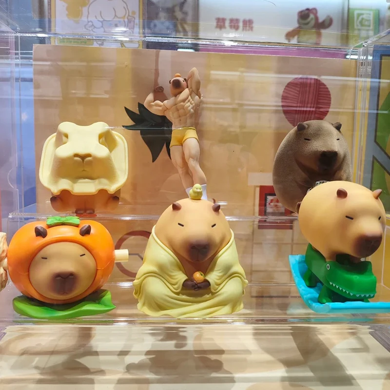 Genuine LUCK MOAI Capybara Little Guinea Pig Series Blind Box Trendy Toy Figure Cute Collectible Doll Kawaii Gift Surprise Box