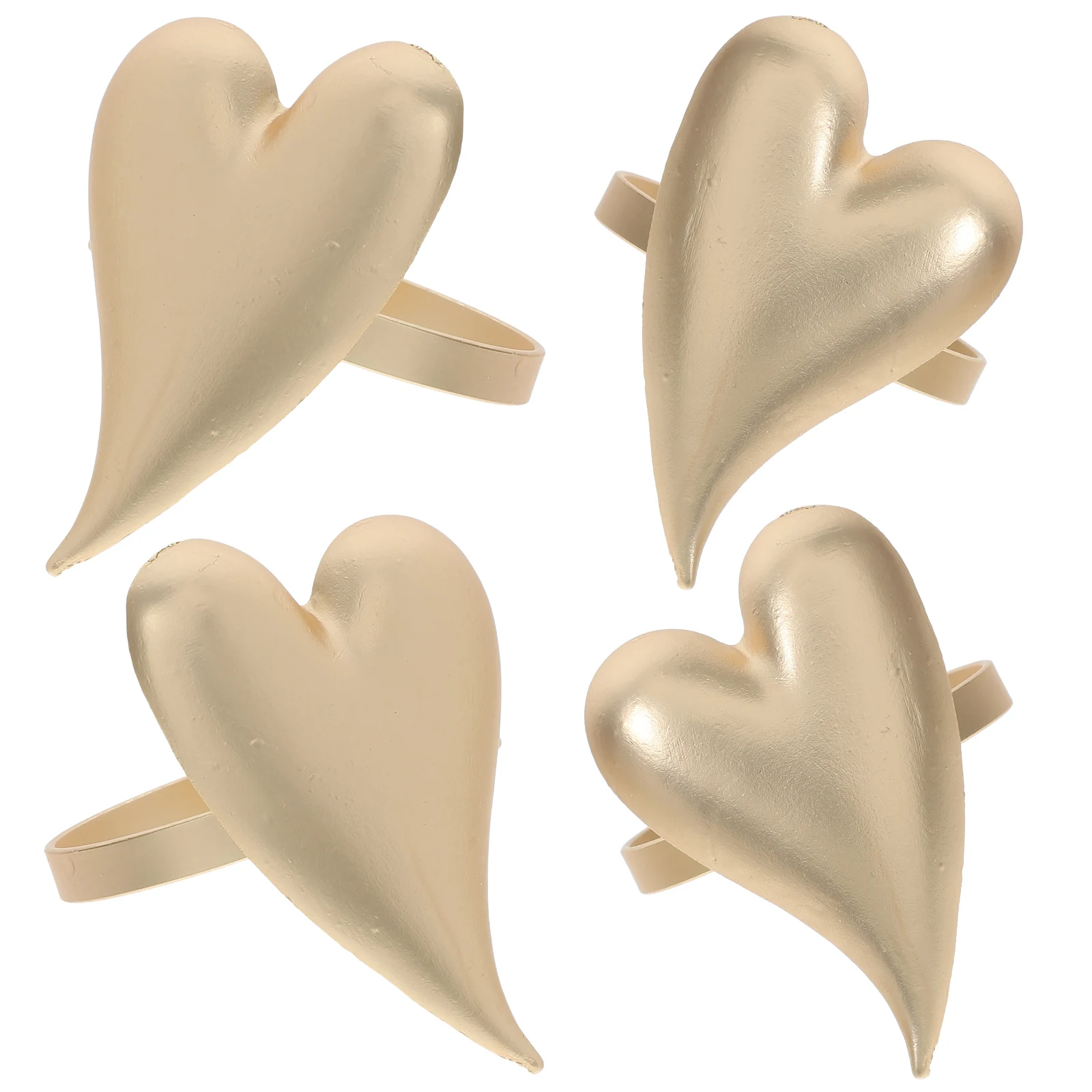 

4PCS Heart Shape Napkin Metal Valentine Christmas Thanksgiving Day Dining Table Holders for Cloth Napkins Restaurant