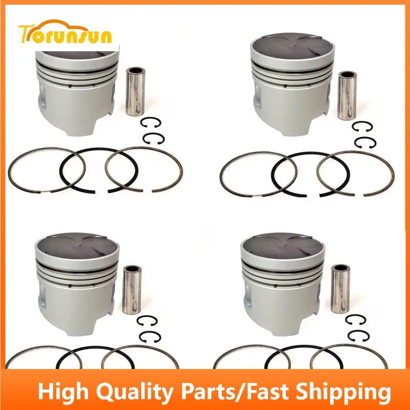 New 4 Sets STD Piston Kit With Ring ME203224 Fit For Mitsubishi 4M40T Engine 95MM