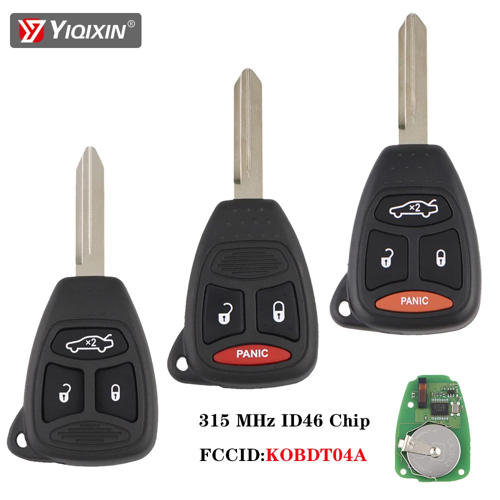 

YIQIXIN удаленный ключ от машины для Dodge RAM 1500 для Chrysler JEEP Compass Grand Cherokee Liberty Wrangler 3/4 кнопки 315 МГц ID46 чип