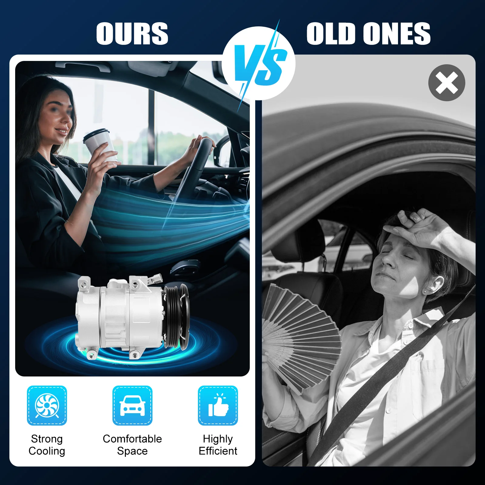 คอมเพรสเซอร์แอร์สำหรับรถยนต์โตโยต้า ยาริส ปี 2007-2010 เครื่องยนต์ 1.5 ลิตร, คอมเพรสเซอร์แอร์พร้อมคลัตช์สำหรับรถยนต์โตโยต้า ยาริส ปี 2007-2010 เครื่องยนต์ 1.5 ลิตร