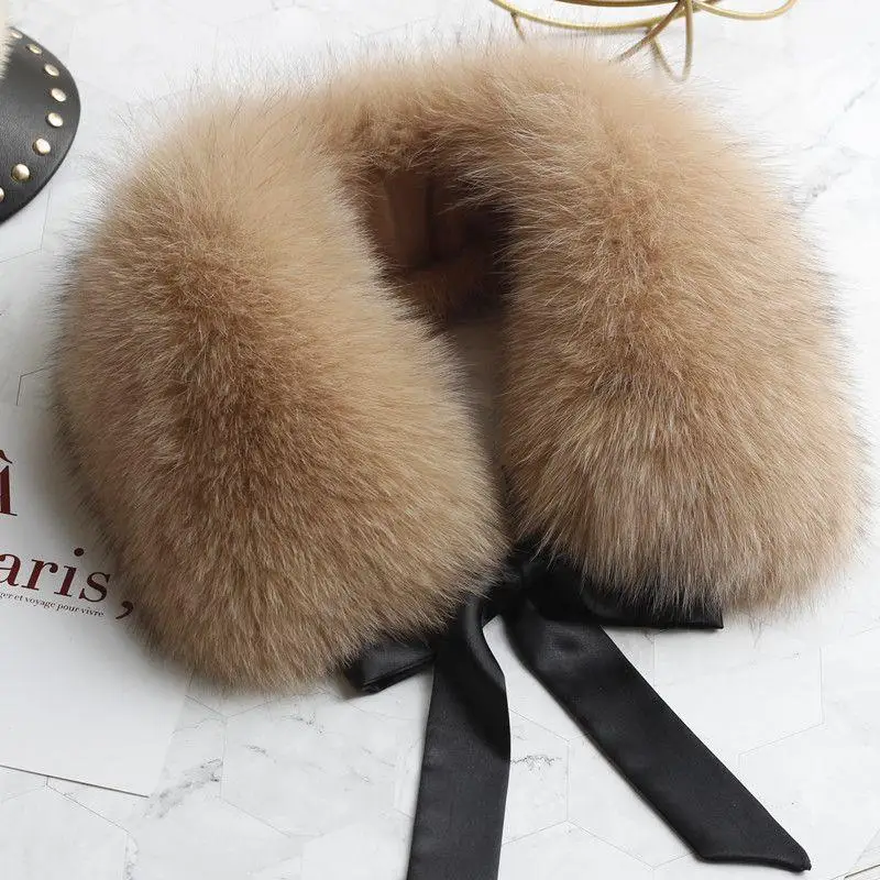 Lenço de gola de pele de guaxinim falso para mulheres destacável gola de pele peluda inverno casaco quente decorativo gola de pelúcia pescoço mais quente