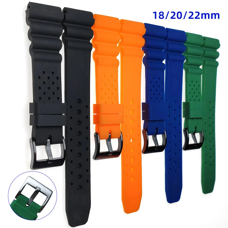 

Soft Silicone Rubber Watch Strap Band 18mm 20mm 22mm for SEIKO 5 Diver Diving Tuna Samurai for Rolex Submariner Bracelet Men