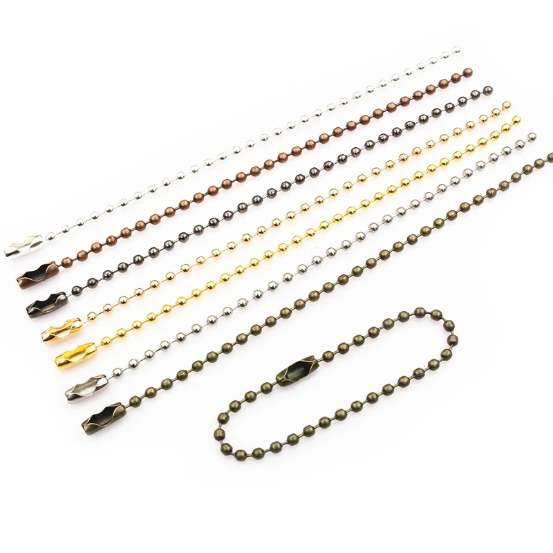 100pcs 2mm Ball Bead Chains 11cm Long Key Ring Chains Label Hand Tag Connector Bulk Keychain DIY Jewelry Making Accessories view 4