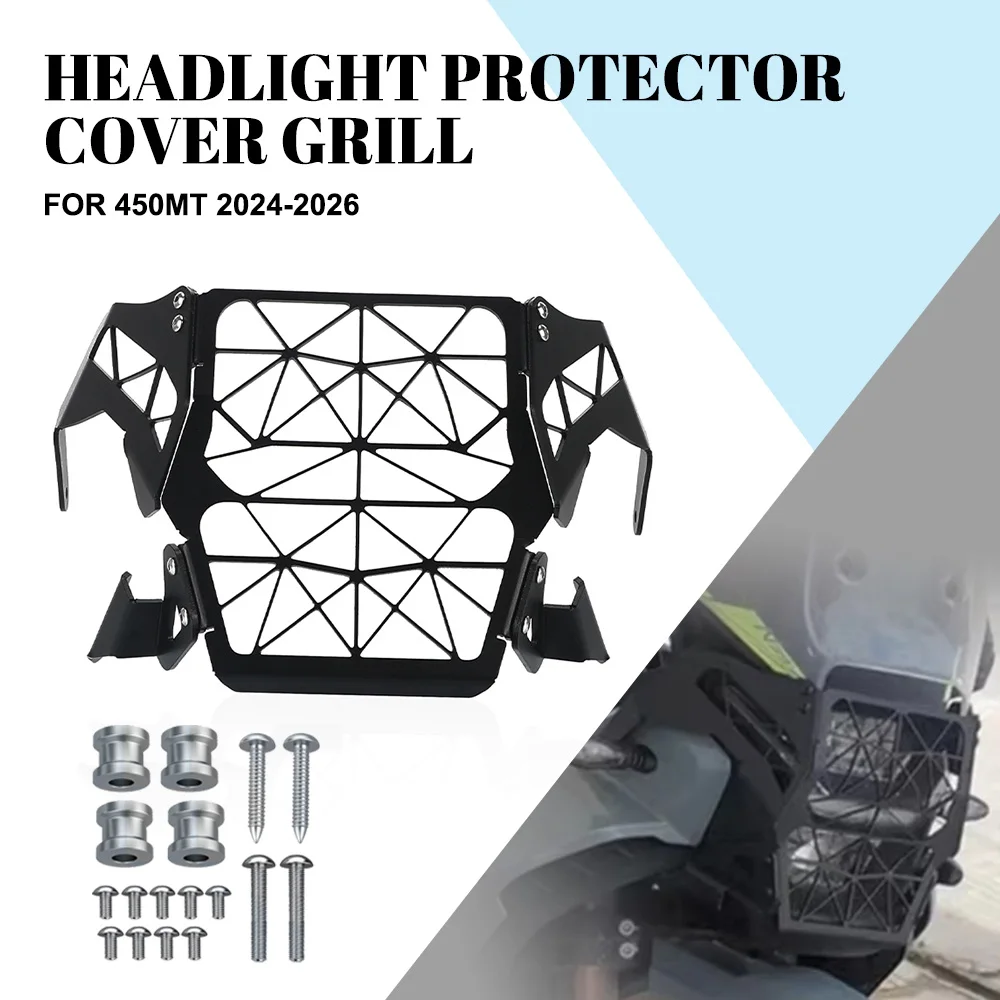 

For CFMOTO 450MT 450 MT 2024 2025 2026 Motorcycle Headlight Head Light Guard Protector Cover Protection Grille CF MOTO MT450