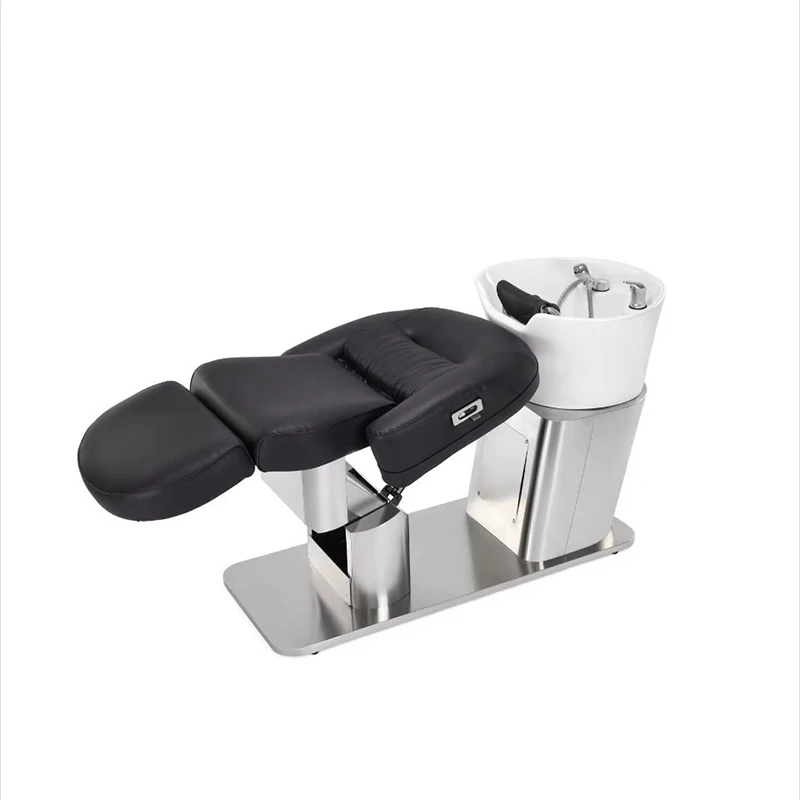 Hair Salon Electric Rotation Shampoo Beds Barbershop Equipment Shampo Chair Luxury Head Spa Salon Furniture Cama De Champu FYSB