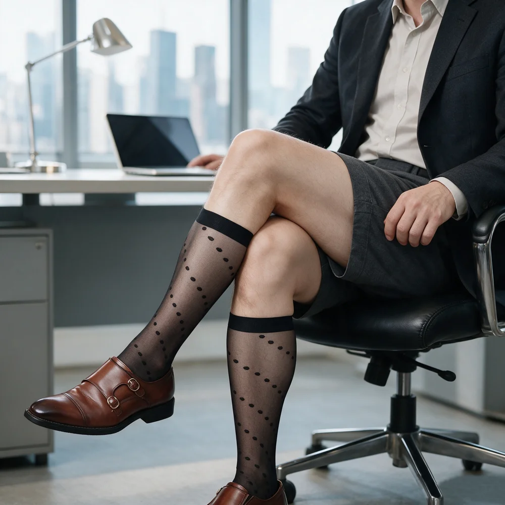 Men's Sheer Polka Dot Knee Hig - đánh giá và giá Men Formal Wear For Summer