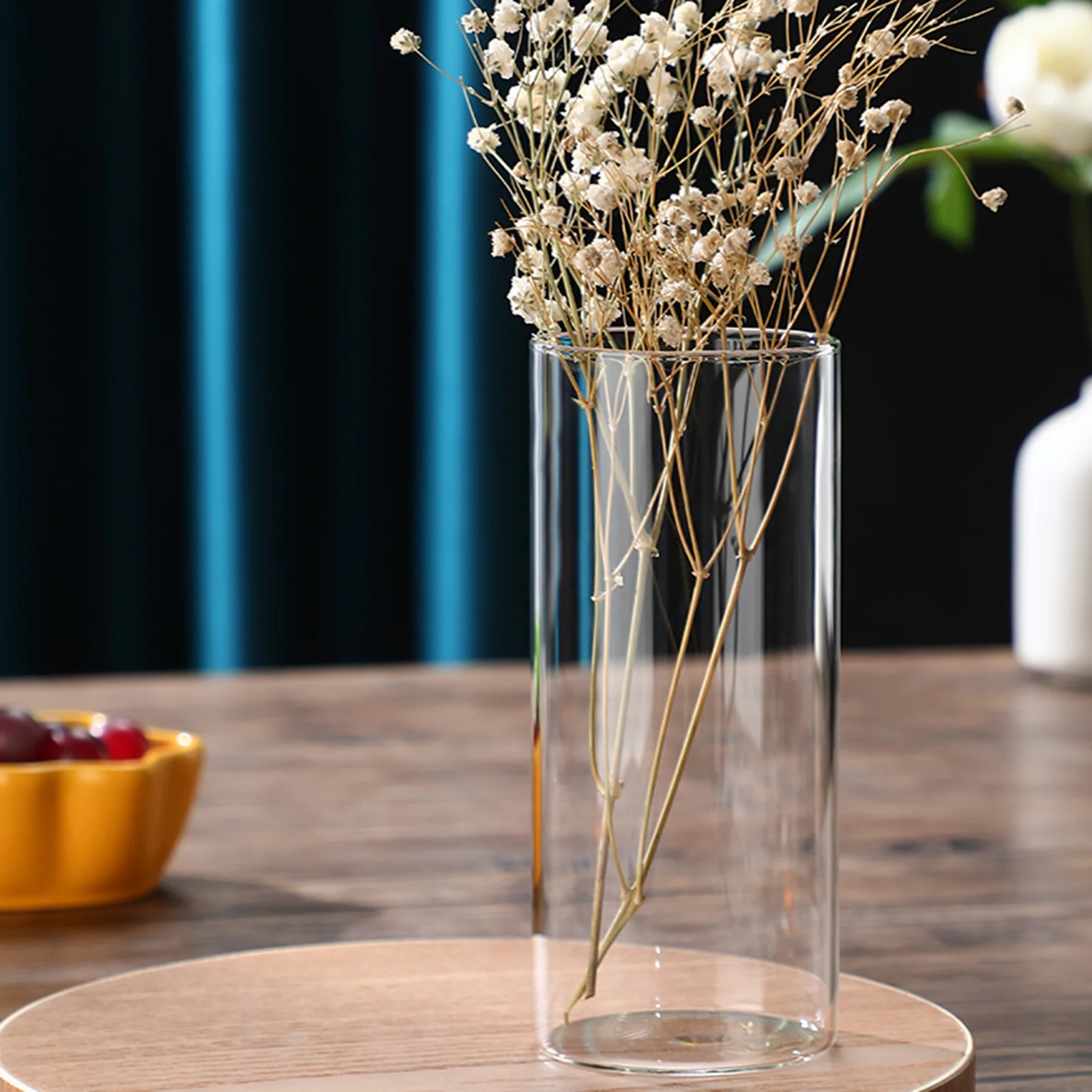 Klarglas Blumenvase moderne kleine Zylinder Blume Herzstück Vasen für Home Office Hochzeits tisch
