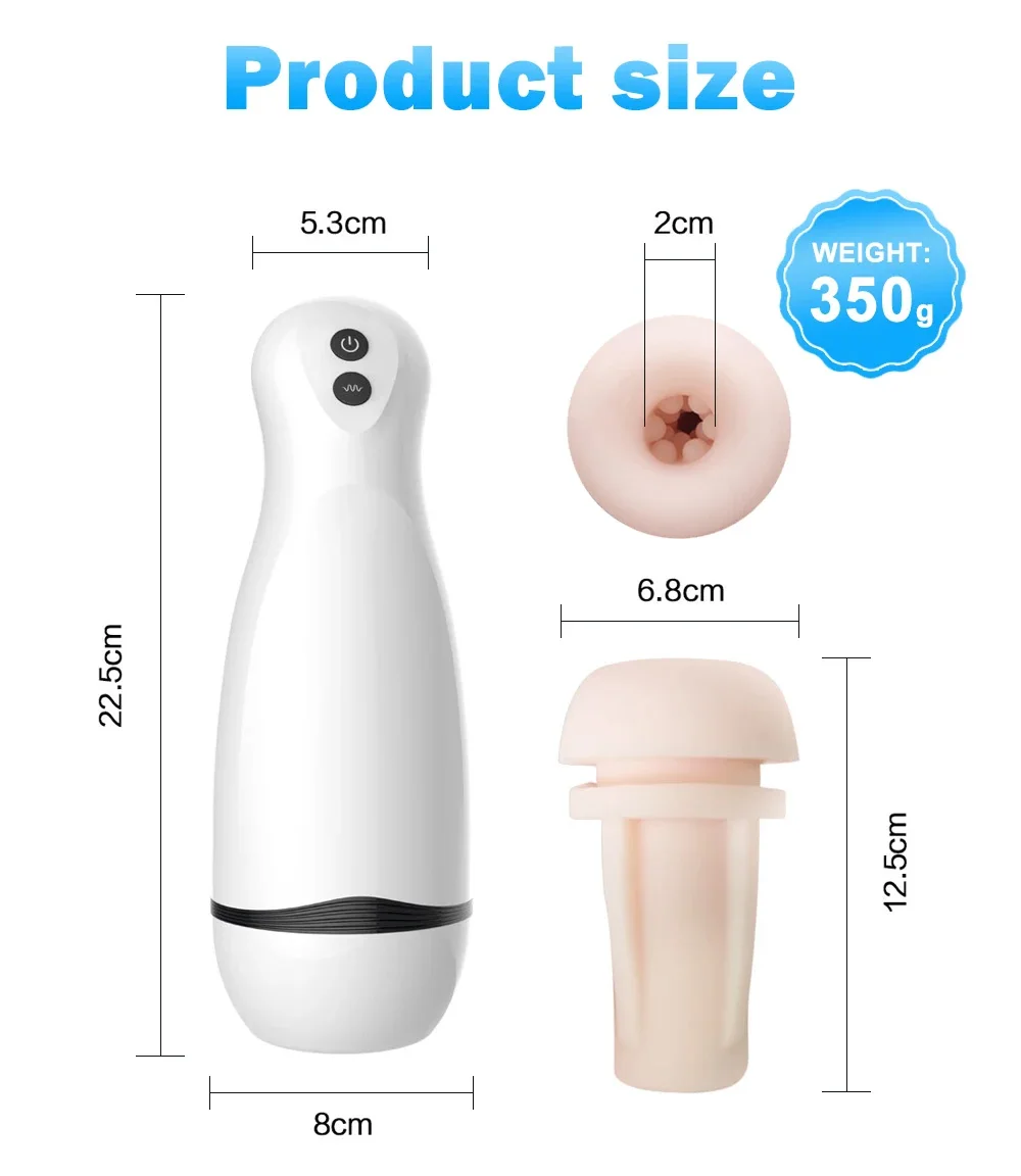 Automatic Male Masturbators for Men Voice Interactio Realistic Vagina Blowjob Vibration Massage Sex Tool for Men Adults 18+