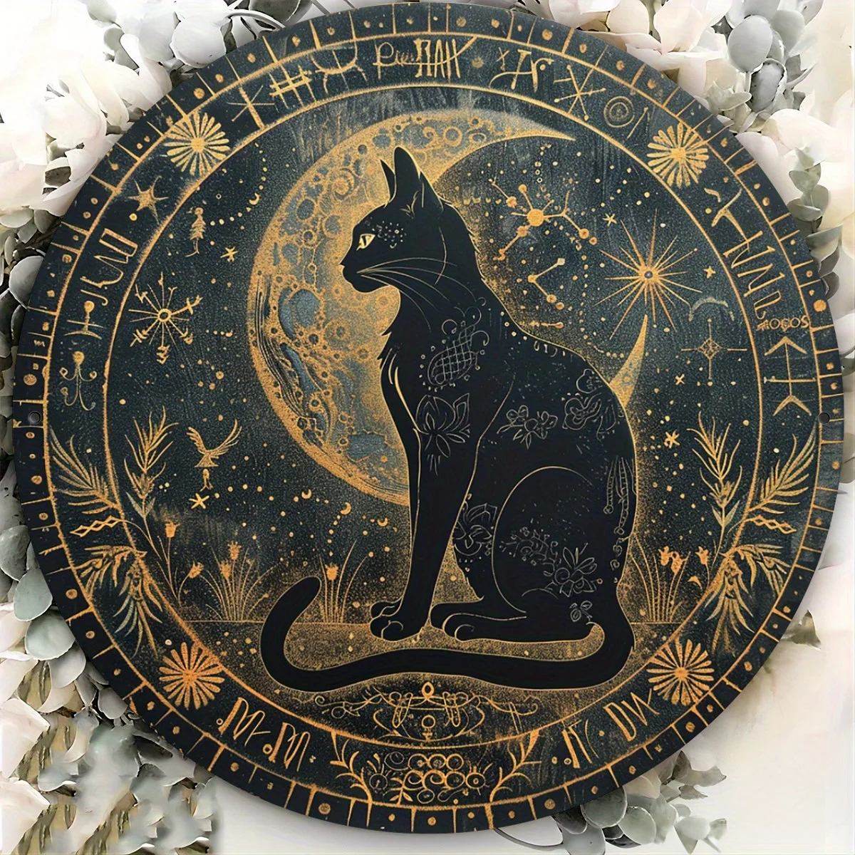 1pc Aluminum Wheel of The Year Wall Hanging Sign, Boho Style, 20.32 cm, Pagan Calendar, Witch, Magic, Witchcraft, Samhain, Chris