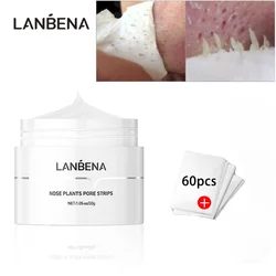 Lanbena removedor de cravo máscara de nariz poros tira máscara preta peeling tratamento acne rosto limpeza profunda cuidados com a pele coreia cosméticos