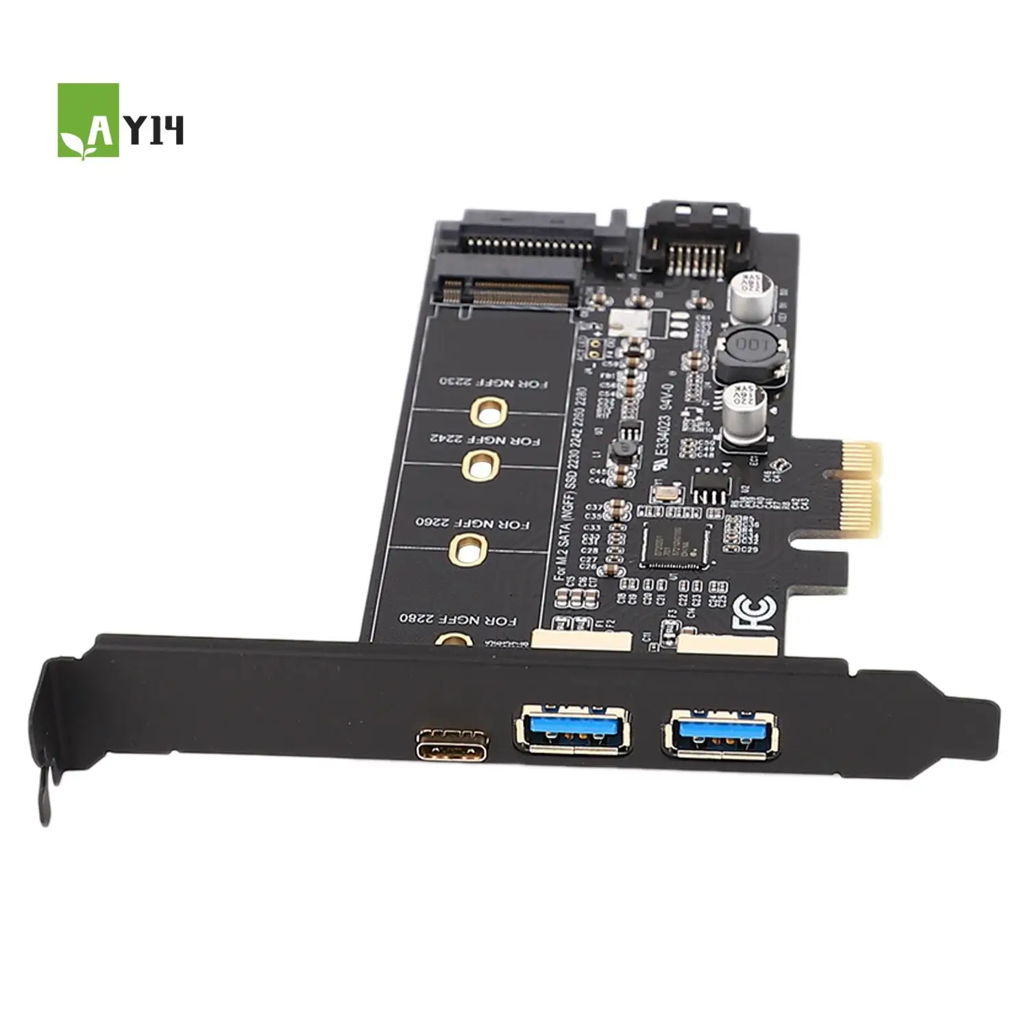 

AY14 — двойной адаптер USB3.0 и Type-C M.2 Pcie M2 SSD SATA B Key to PCI-E Controller Converter Riser Card для 2280 2260 2242 2230 N