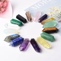 1PC Natural Crystal Stone Hexagonal Double Terminated Points Wand Meditation Reiki Healing Stone Wicca DIY Crystal Jewelry Gift