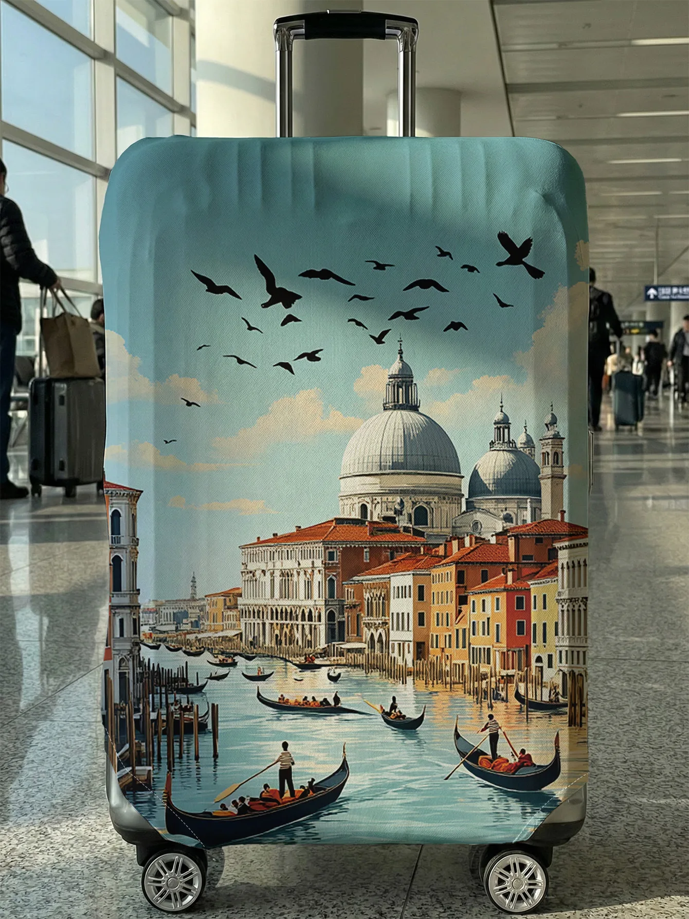 

Чехол для багажа с принтом «Венецианский город на воде», подходит для чемоданов 18-32 дюймов, чехол-накладка на ручку чемодана, дорожные аксессуары