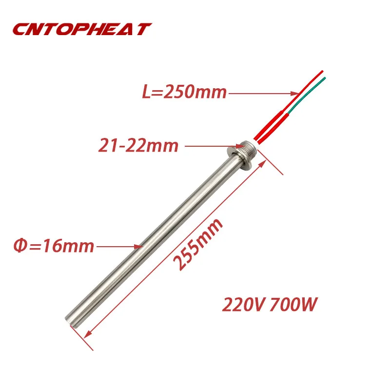 220V Cartridge Heater Smokeless Heating Rod Dry Burning High Temperature Air Heater Element for BBQ/Furnace/Stove