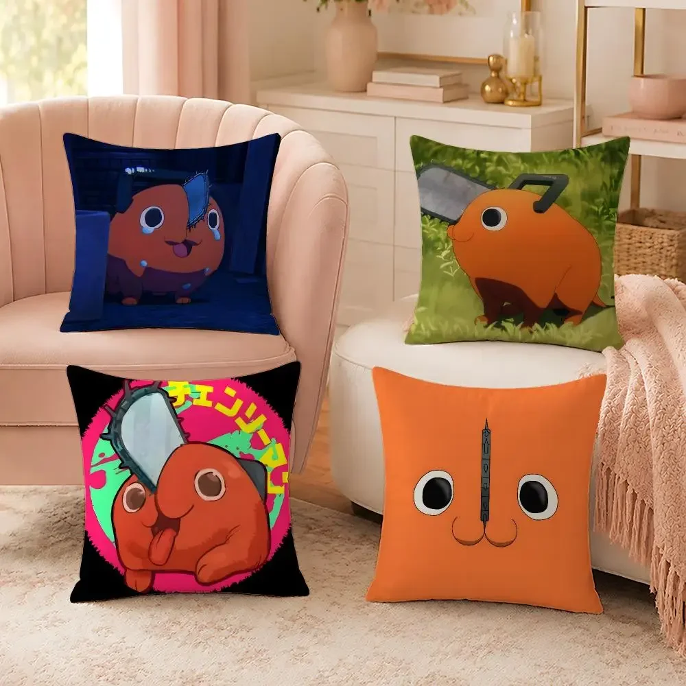 Bold Anime Chainsaw Man Cushion Cover Custom Plush Pillow Cover Soft Cloud Comfort for Sofa Bed Couch