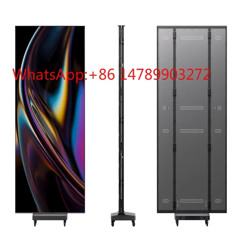 Energy Saving Tri-Fold LED Standee Full Color Ultra Slim Mall Indoor Advertising Screen