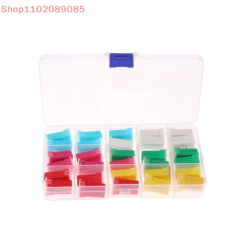 30Pieces/Box Auto Fuses PAL Square Long Foot Plug-in Fuses 20A-60A Square Car Fuse Box Waterproof Sockets