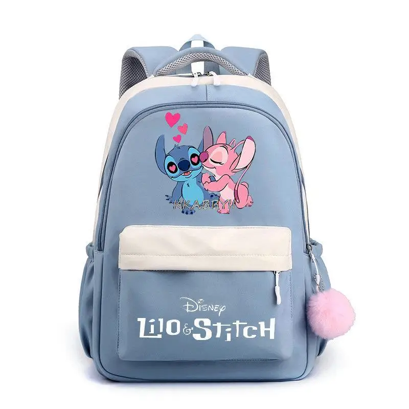 Mochila impermeável para meninas adolescentes, bolsa de escola feminina, bolsa de estudante fofa, moda, Lilo e Stitch, mochila de viagem