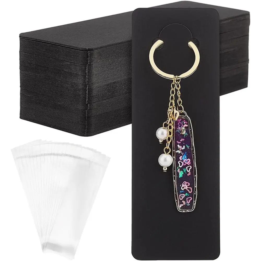 

Длинные карточки-держатели для брелоков с самоклеящимися пакетами, бумажные держатели для брелоков с карточками