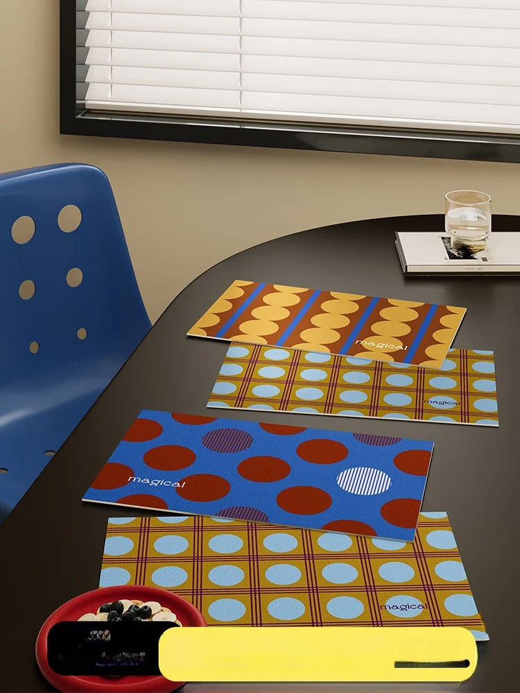 

Modern Simplici High Temperature Resistant Oil Proof Waterproof Dinner Mat Vintage Sle Western Dinner Plate Mat Color Blo...