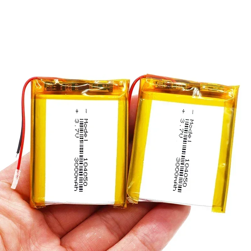 1-10 Pieces 3.7 V Volt 3000mAh Rechargeable Battery 104050 Li-ion Polymer Li Po Batteries For Solar Lamp Power Bank Radio GPS