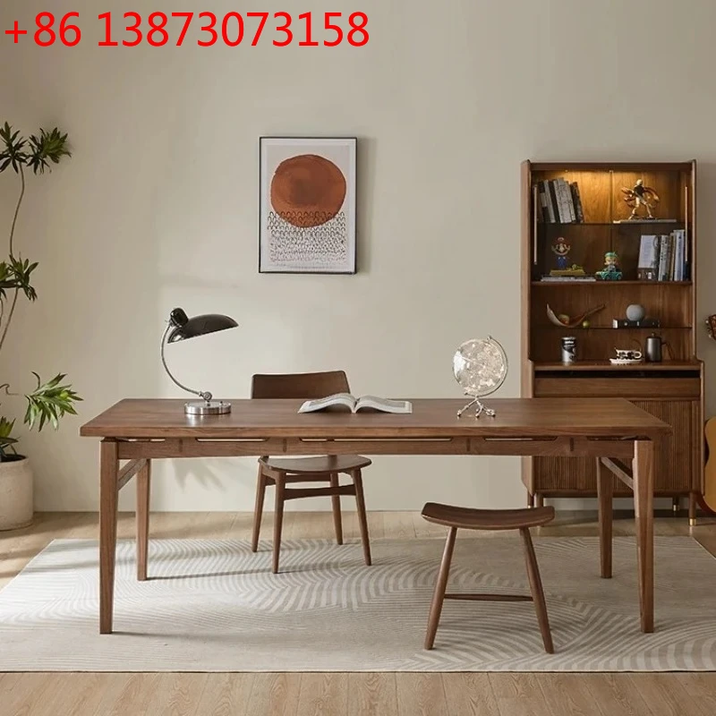 Black Walnut Solid Wood Dining Table Large Long Desk Rectangular Workbench