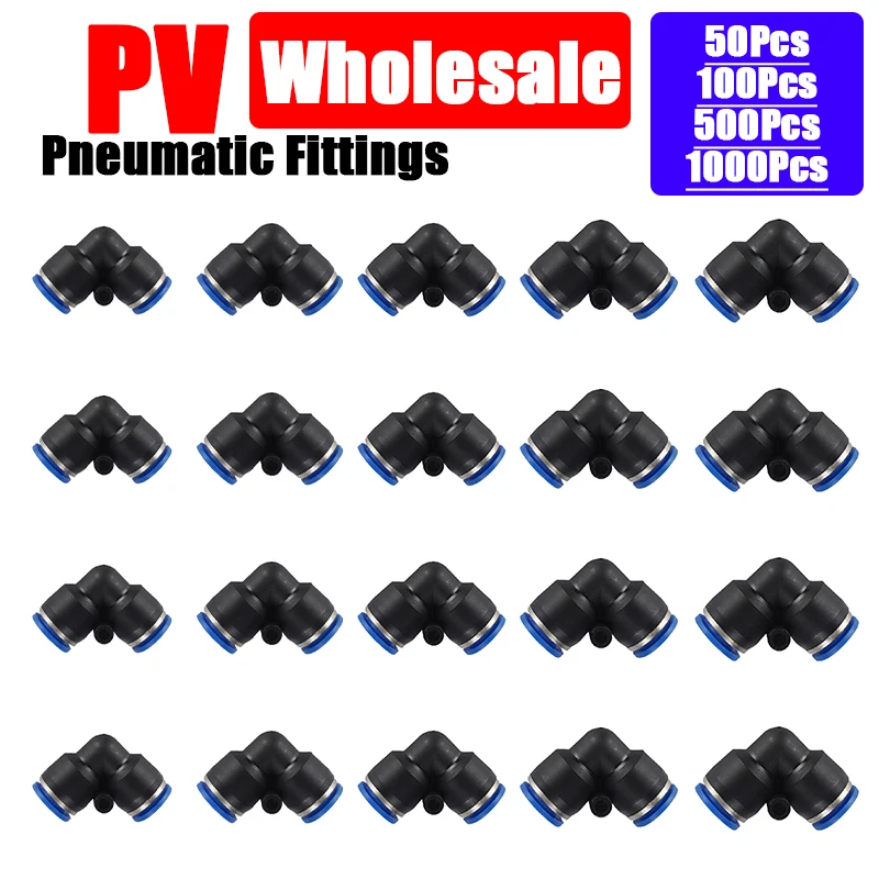 

Wholesale Air Pneumatic Fittings PV 4mm 6mm 8mm 10mm 12mm Plastic Fitting Hose Quick Release Couplings Pipe Connectors