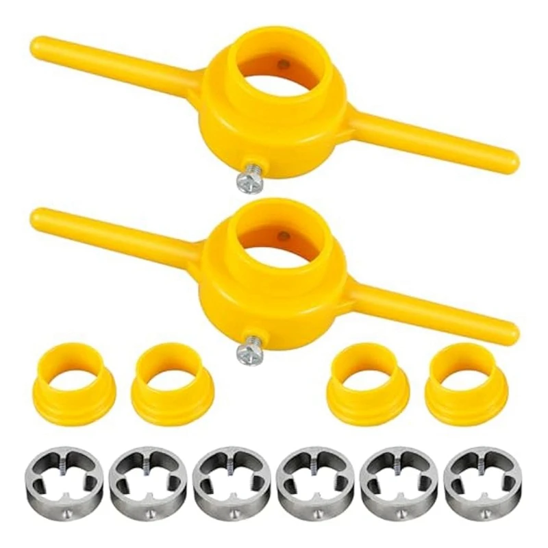 

ABSJ-2Sets Набор пластиковых резьбовых штампов для труб, набор сантехнических инструментов для нарезания резьбы для труб из ПВХ, набор ключей для пластиковых труб