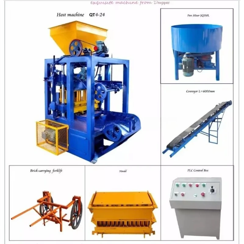 QT4-24 Economical Semi Automatic Hydraulic Manual Cement Blocks Brick Making Machine in Uganda