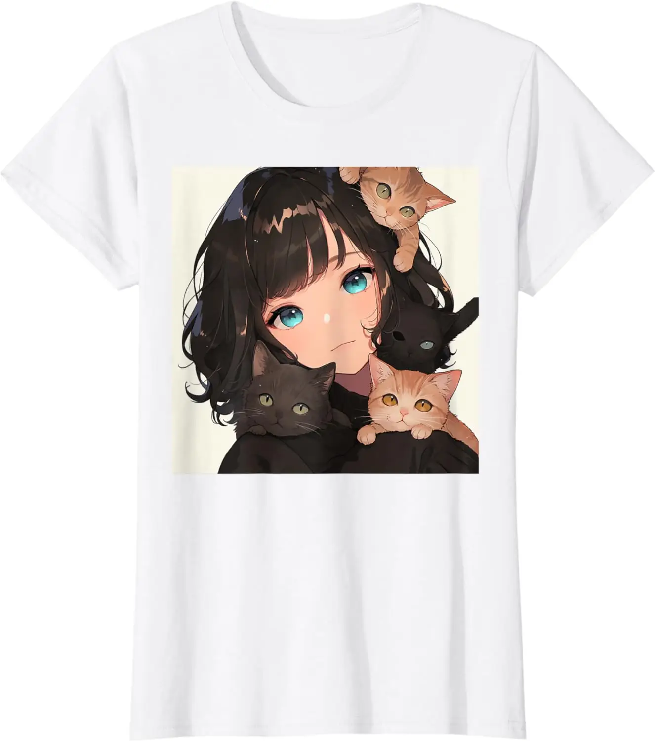 Anime and Cats Lover for Teen Manga kawaii Graphic Otaku T-Shirt