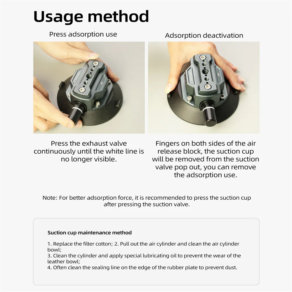 Neuer Handpumpen-Auto-Saugnapfhalter für Handys und Action-Kameras mit NATO 360° verstellbar 1/4" 3/8" für GoPro Insta360 DSLR Action-Kameras – Detail 7