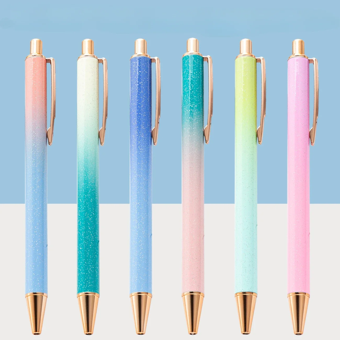 Contrasting Color Summer Style Sequin Sparkling Ballpoint Pens Simplicity Writing Supplies Lightweight Cute Stationery Items