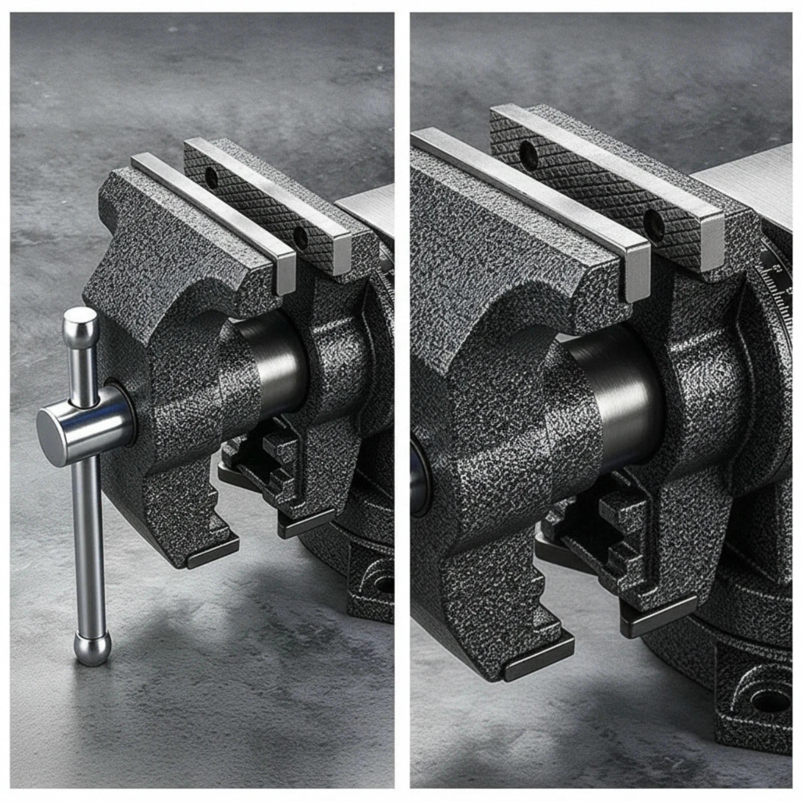 Bench Vise with Swivel Base Cast-Metal Bench Vise Tool Rotatable Sturdy for Machinists, Metalworking, Workshops