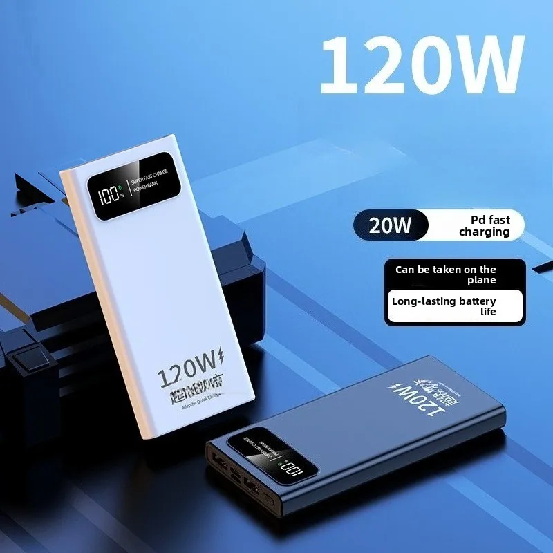 

New High-quality 30000mAh 120W Super Fast Charging Battery High Capacity Digital Display Power Bank for IPhone Samsung Xiaomi