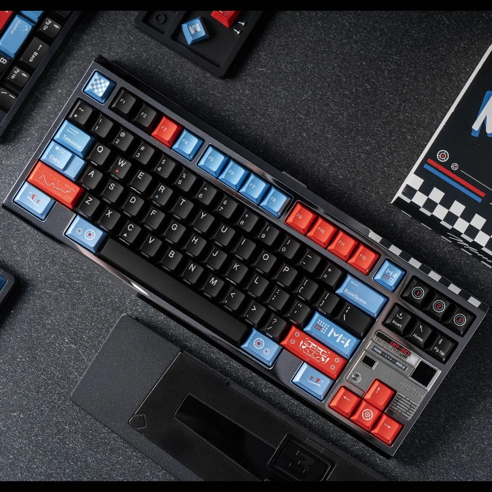 Monster Lab-teclas con tema de deriva de carreras M4GT4, tapa de teclado personalizada PBT, perfil de cereza, para teclado mecánico