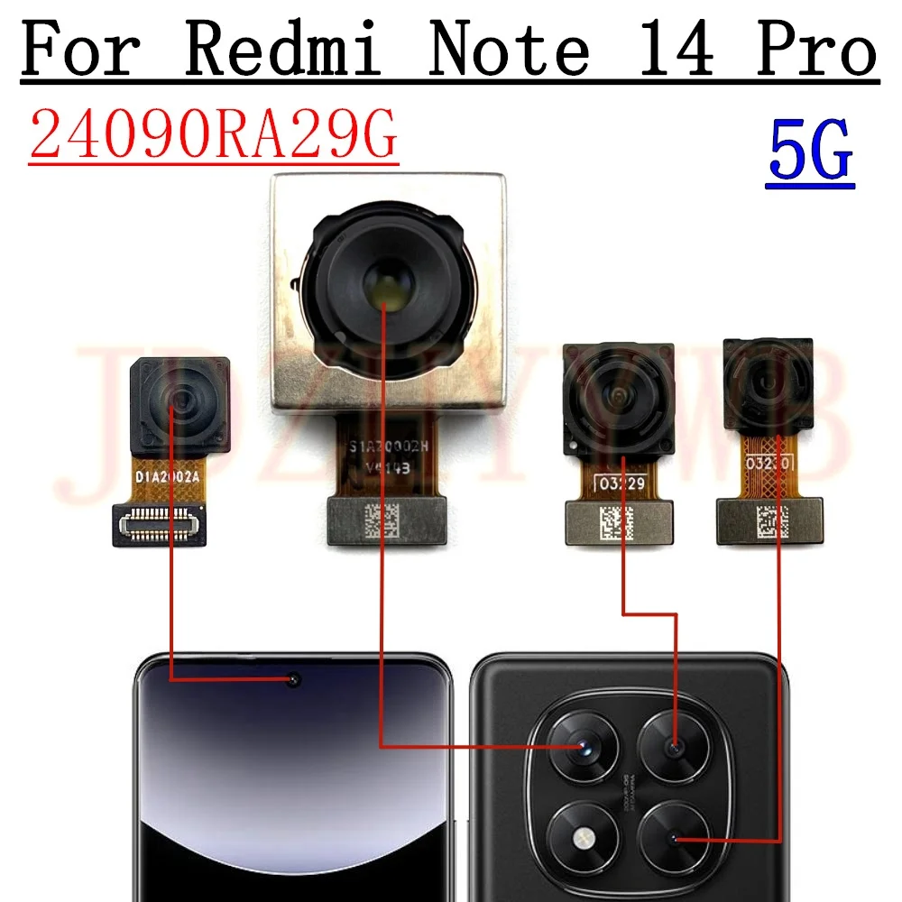 

Фронтальная и задняя камеры для Xiaomi Redmi Note 14 Pro 5G: модуль основной и фронтальной камеры, гибкий кабель
