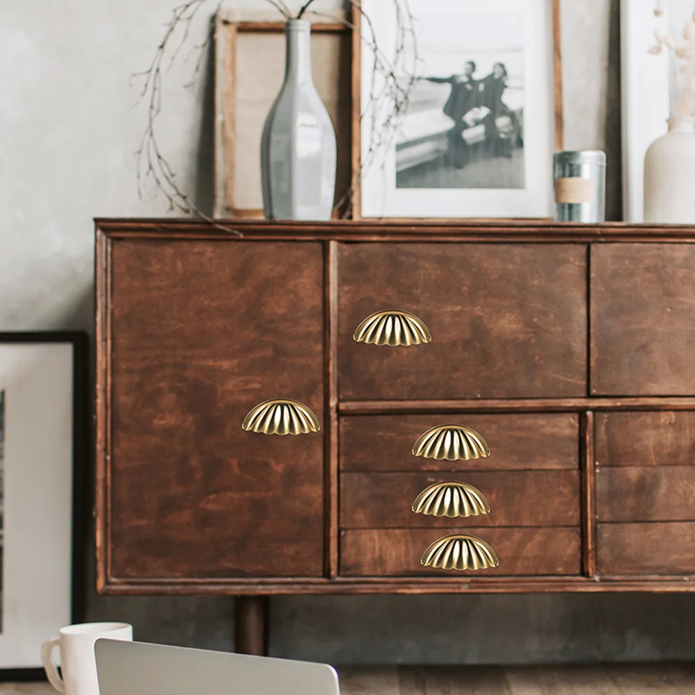 

Vintage Gold Cabinet Handle Elegant Zinc Alloy Drawer Pull Replacement for Wardrobe Kitchen Furniture Accessories