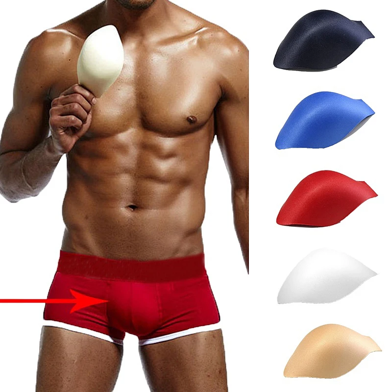 Bolsa Sexy para bulto de pene para hombres, ropa interior con almohadilla de esponja, Copa potenciadora, calzoncillos 3D, almohadilla de baño con