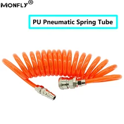 공압 용수철 튜브, 공기 압축기 호스, 나선형 튜브 기관, 커넥터 포함, 3, 6, 9, 12/15 미터, 6/8mm