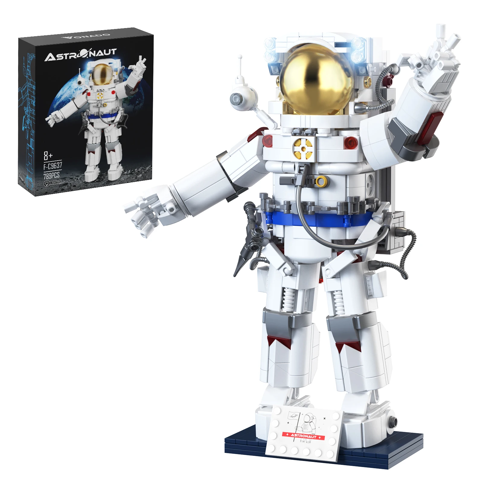 

MOC Space Aerospace Pilot Model Building Blocks Space Moon Exploration pilot Characters DIY Bricks Toy for Children BirthdayGift