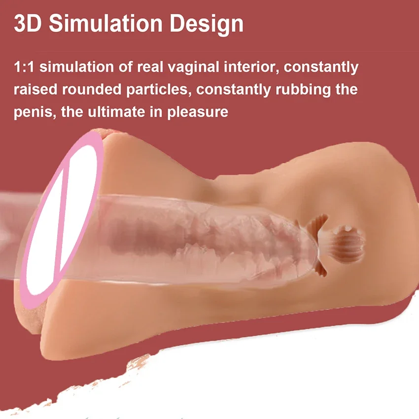 Giocattoli del sesso per gli uomini 3D Realistico Artificiale Della Vagina Tascabile Figa Reale Della Vagina Sextoys Silicone Prodotto Per Adulti Masturbatori Maschili Tazza