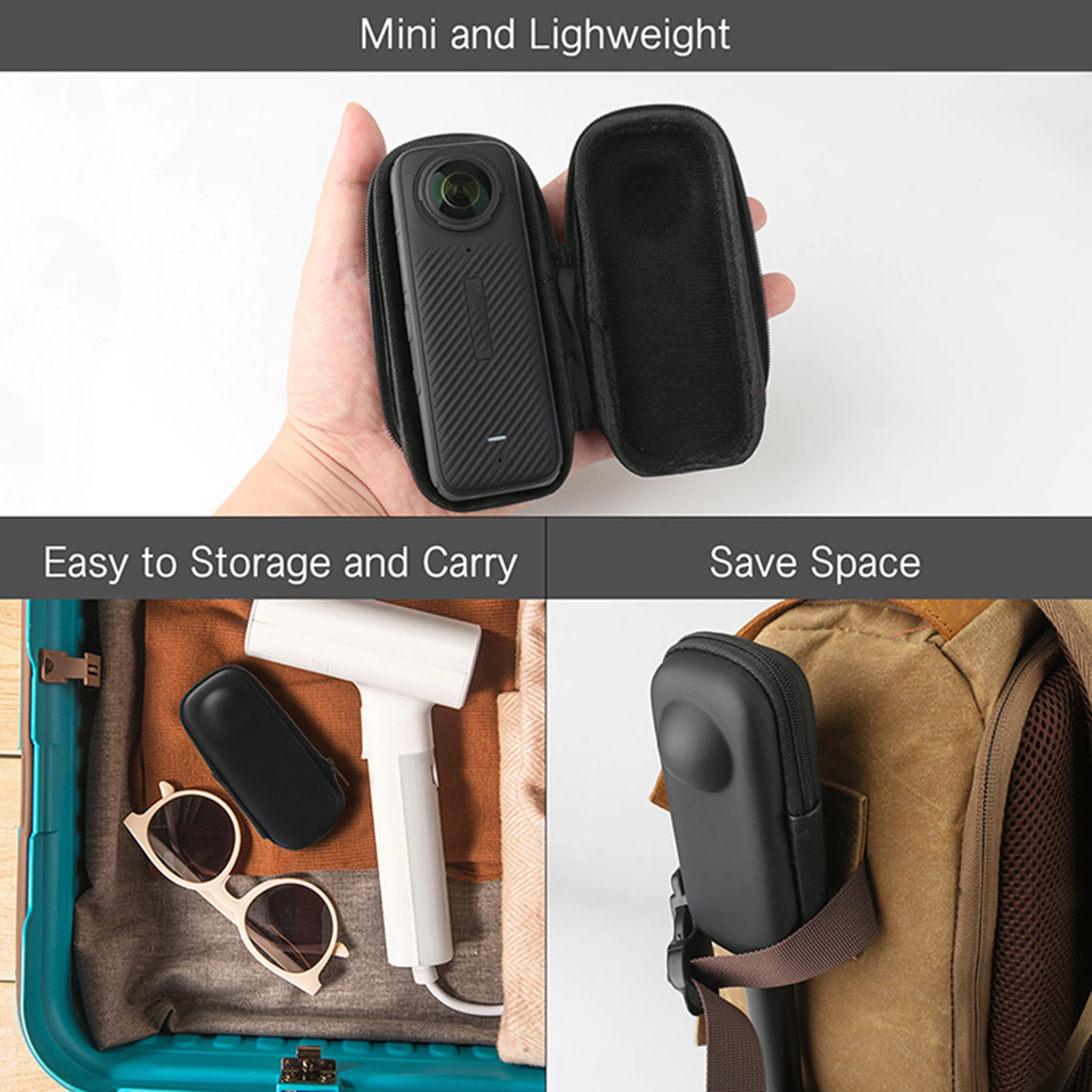 1Pcs Mini EVA Protective Bag For Insta360 X4 Anti-scratch Portable Storage Bag For Insta360 X4 Action Camera Accessory