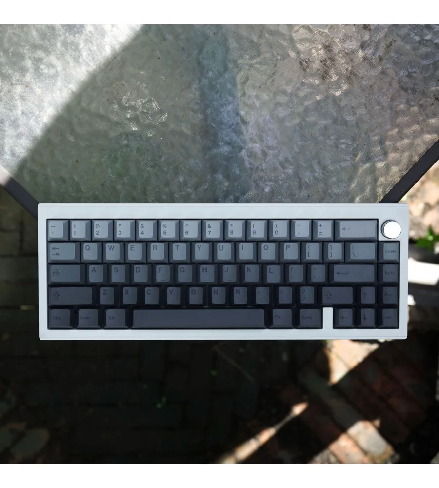 Gray/purple/cyan positive/side engraving gradual change mechanical keyboard keycap 125 key PBT hot sublimation cherry