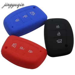 jingyuqin 3 BUTTON SMART SILICONE KEY CASE COVER FOR HYUNDAI TUCSON IX35 SOLARIS i25 i30 MISTRA ACCENT